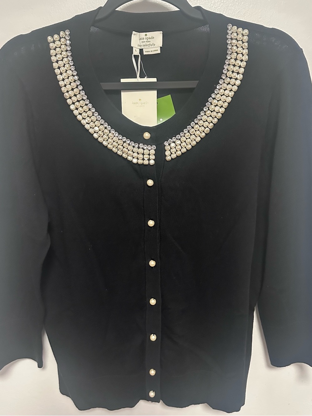 Kate Spade Black Cardigan Large Women’s NWT